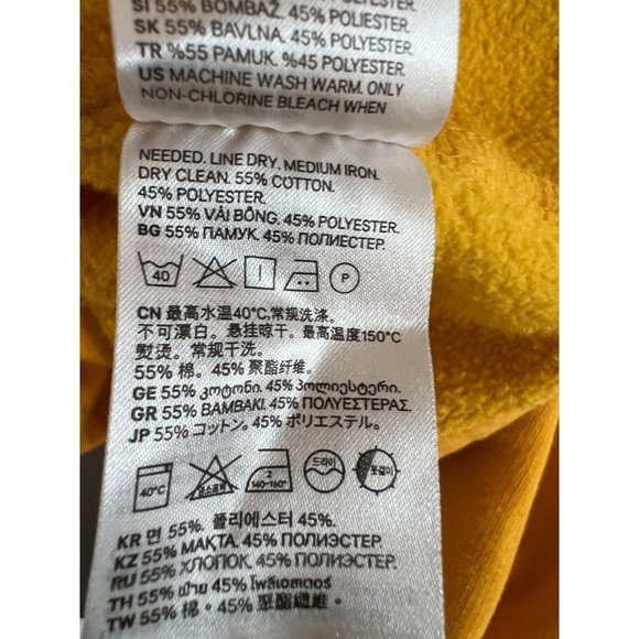 Divided H & M Hoodie Women's M Yellow Cropped Long Sleeve Stretch Solid flaw - Picture 13 of 13